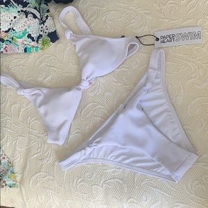 New White Ribbed Bikini